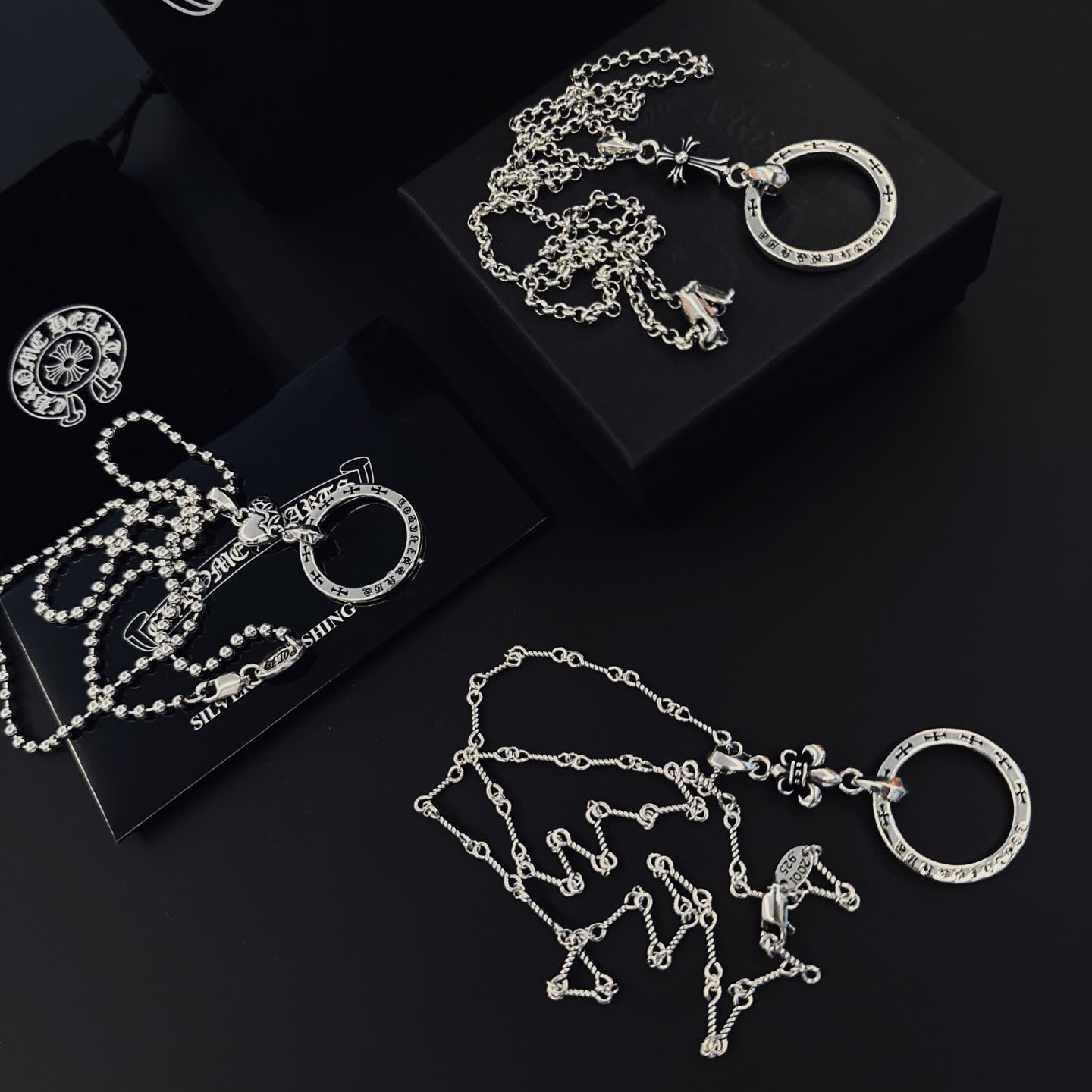 Chrome Hearts Silver Beaded Necklace